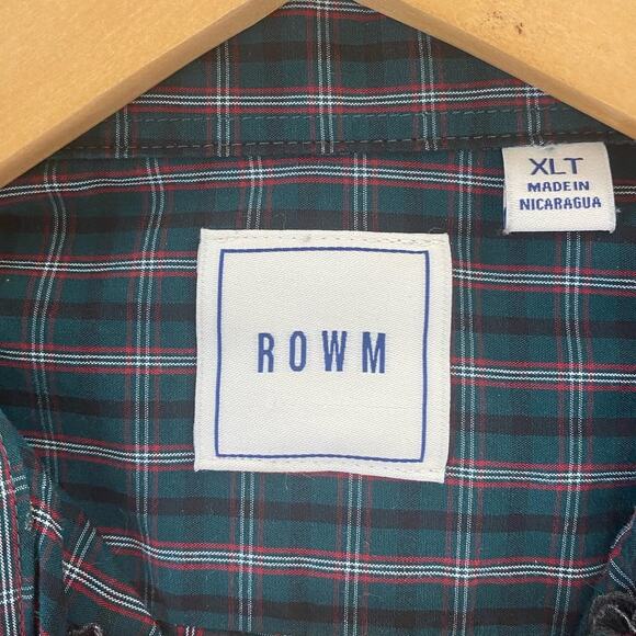 ROWM Men's Preowned Green Plaid Button Down Shirt Size XL Tall - Picture 2 of 5
